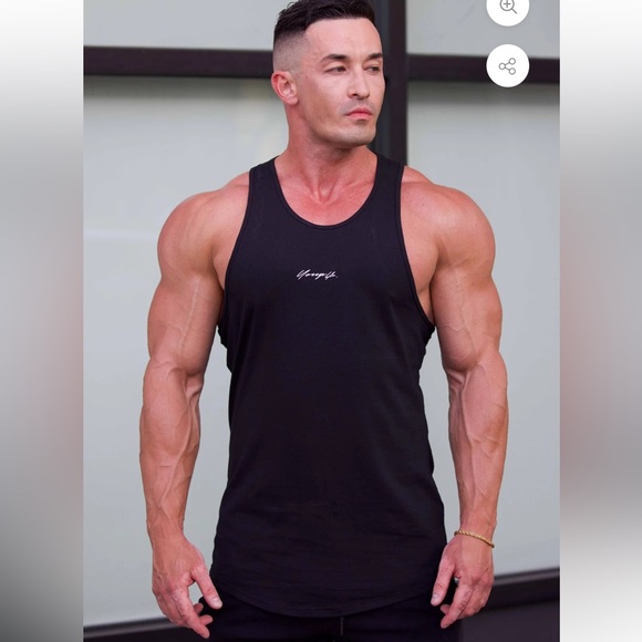 NWT YOUNGLA 309 SIGNATURE BLACK TANK TOP XL - Picture 1 of 6